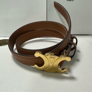 Celine Belt with Gold Emblem